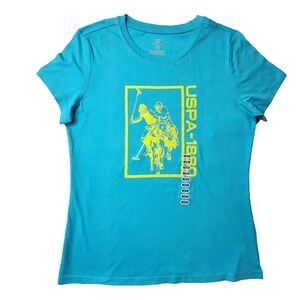 U.S. Polo Assn. Women Top Short Sleeve Graphic Tee, Teal, Size M